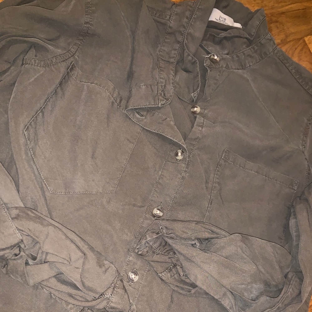 Army green button up
